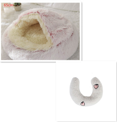 2-in-1 Dog & Cat Round Plush Bed