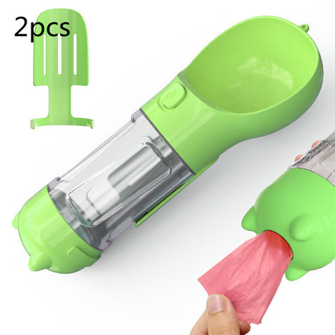 Portable 3-in-1 Pet Water Bottle with Feeder Bowl & Garbage Bag