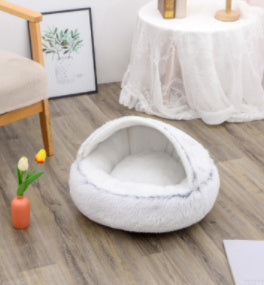 2-in-1 Dog & Cat Round Plush Bed
