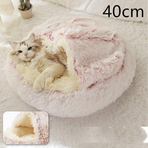 2-in-1 Dog & Cat Round Plush Bed