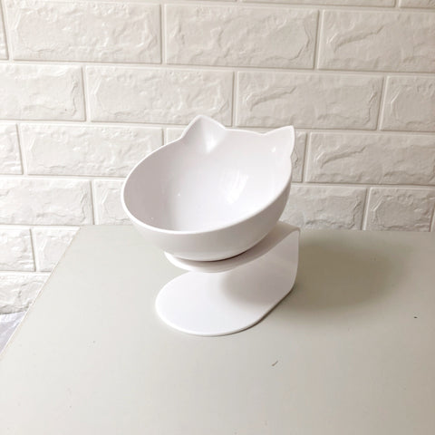 Inclined Cat Ear Food Bowl with Oblique Mouth