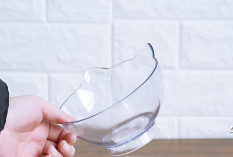 Inclined Cat Ear Food Bowl with Oblique Mouth
