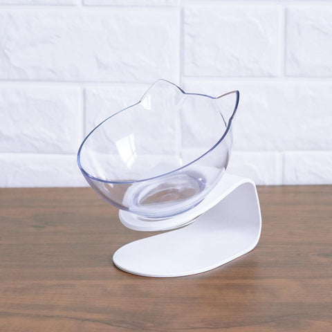 Inclined Cat Ear Food Bowl with Oblique Mouth