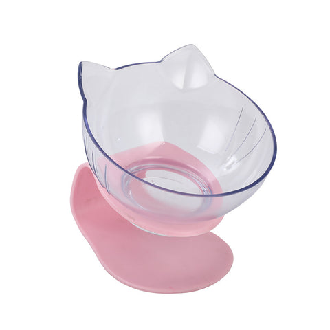 Inclined Cat Ear Food Bowl with Oblique Mouth