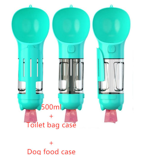 Portable 3-in-1 Pet Water Bottle with Feeder Bowl & Garbage Bag