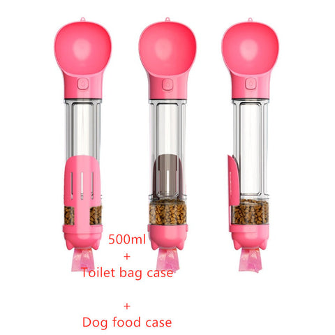 Portable 3-in-1 Pet Water Bottle with Feeder Bowl & Garbage Bag