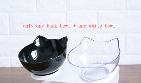 Inclined Cat Ear Food Bowl with Oblique Mouth
