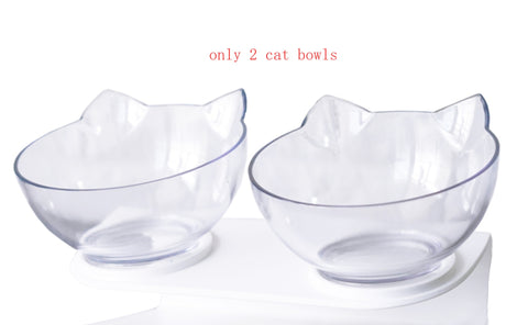 Inclined Cat Ear Food Bowl with Oblique Mouth