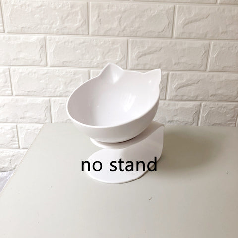 Inclined Cat Ear Food Bowl with Oblique Mouth