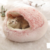 2-in-1 Dog & Cat Round Plush Bed