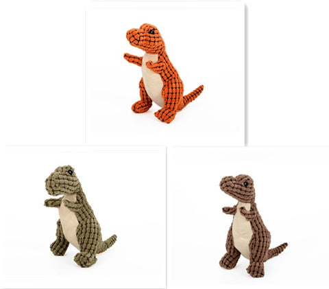 Dinosaur Interactive Plush Dog Toy