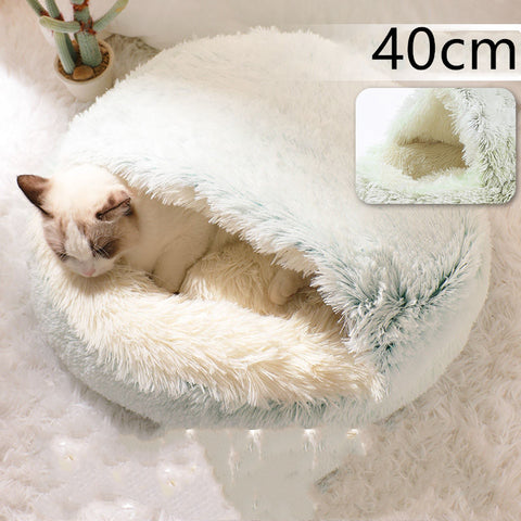 2-in-1 Dog & Cat Round Plush Bed