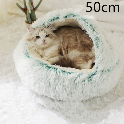 2-in-1 Dog & Cat Round Plush Bed