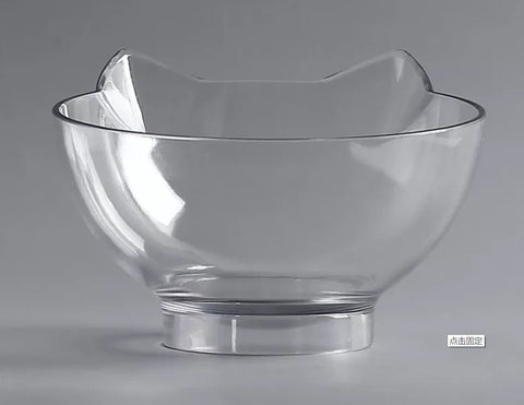 Inclined Cat Ear Food Bowl with Oblique Mouth