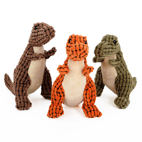 Dinosaur Interactive Plush Dog Toy