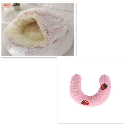 2-in-1 Dog & Cat Round Plush Bed