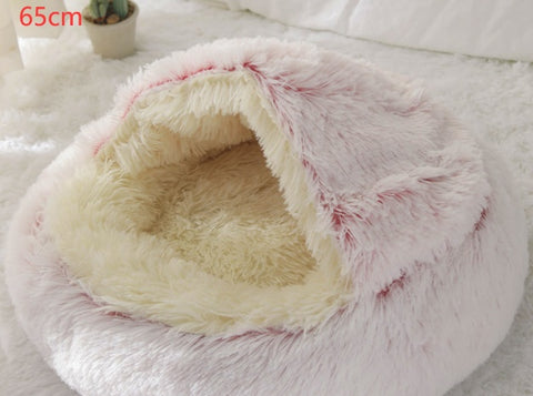 2-in-1 Dog & Cat Round Plush Bed