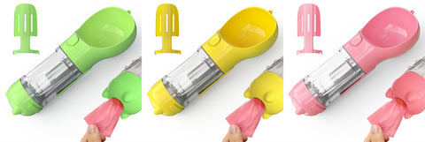 Portable 3-in-1 Pet Water Bottle with Feeder Bowl & Garbage Bag