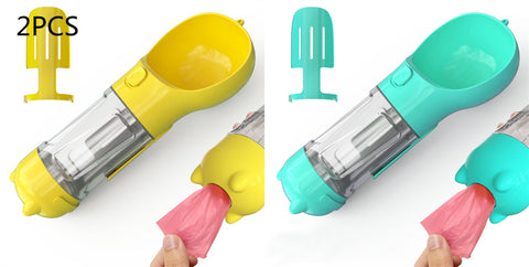 Portable 3-in-1 Pet Water Bottle with Feeder Bowl & Garbage Bag