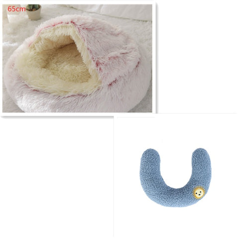 2-in-1 Dog & Cat Round Plush Bed