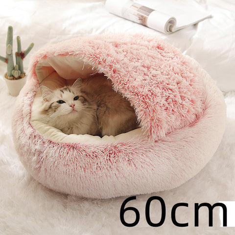 2-in-1 Dog & Cat Round Plush Bed