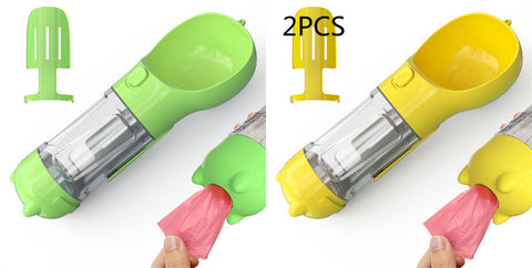 Portable 3-in-1 Pet Water Bottle with Feeder Bowl & Garbage Bag