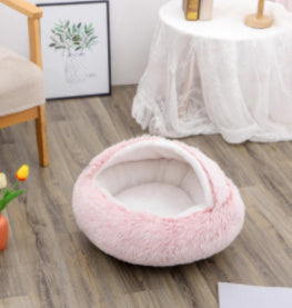 2-in-1 Dog & Cat Round Plush Bed