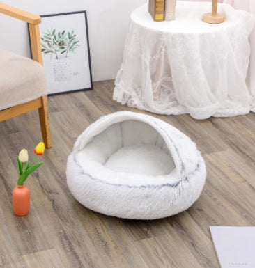 2-in-1 Dog & Cat Round Plush Bed