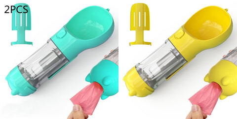 Portable 3-in-1 Pet Water Bottle with Feeder Bowl & Garbage Bag